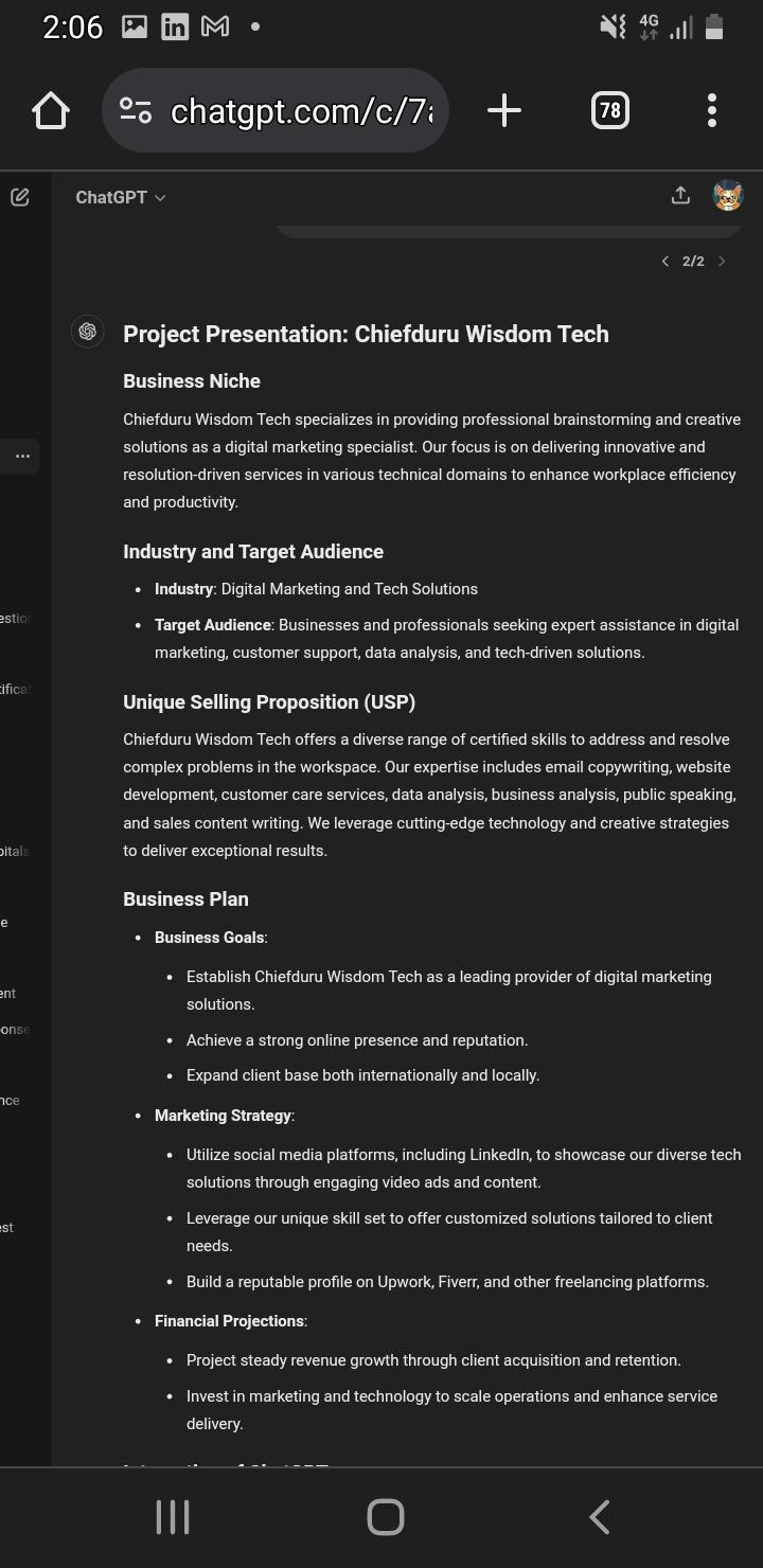 My business niche created by Chatgbt powered AI tools - image 1 - student project