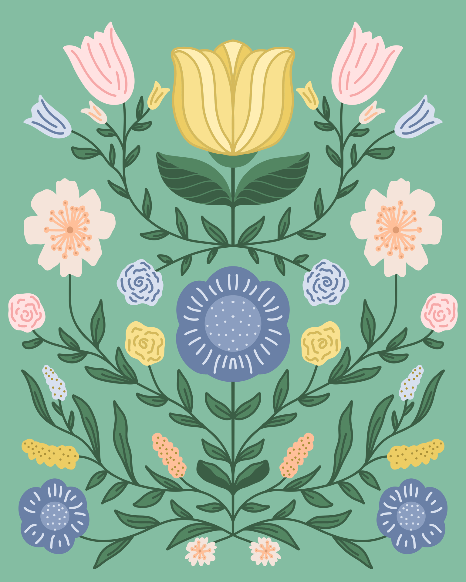 Symetrical Floral Illustrations - image 1 - student project