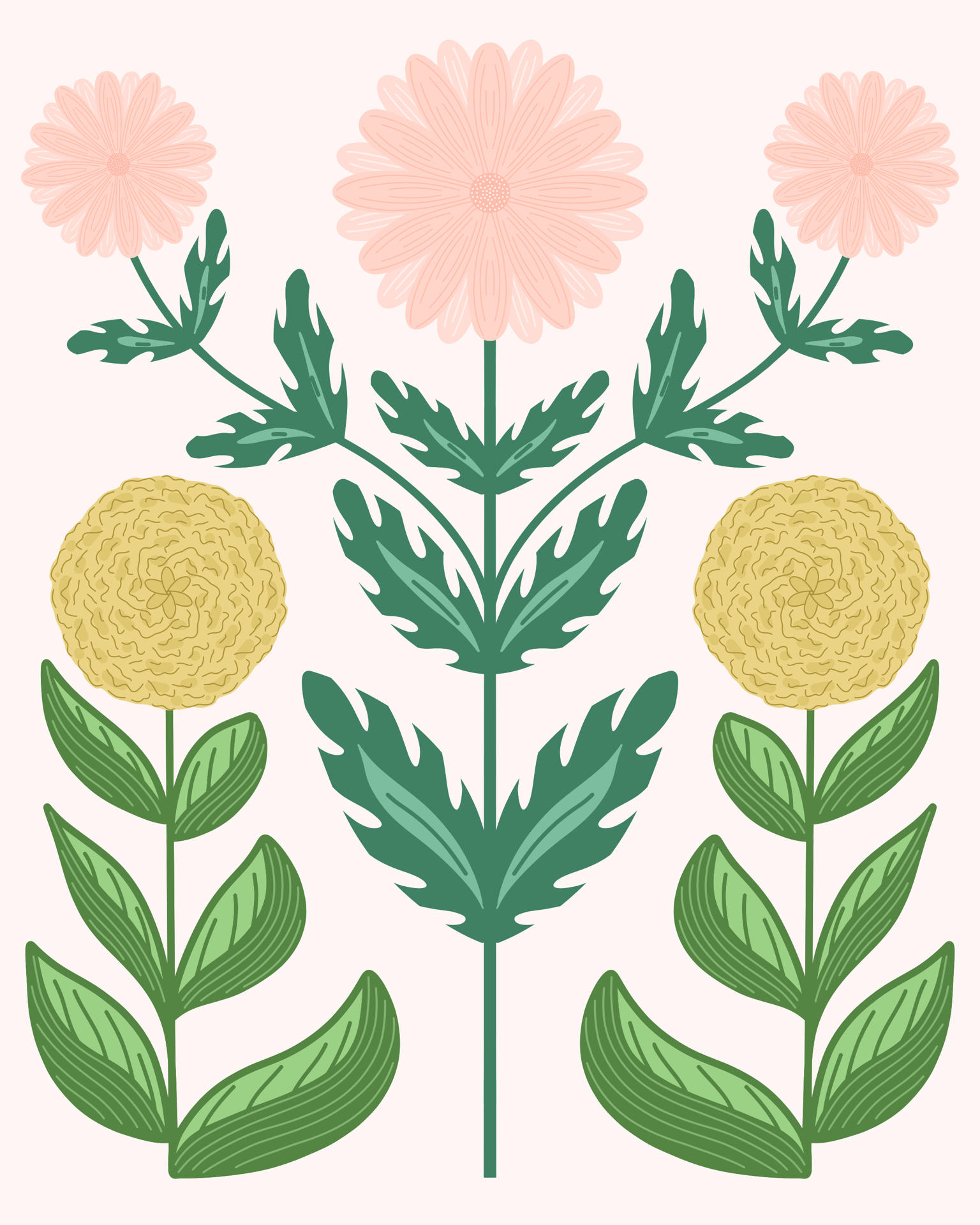 Symetrical Floral Illustrations - image 2 - student project