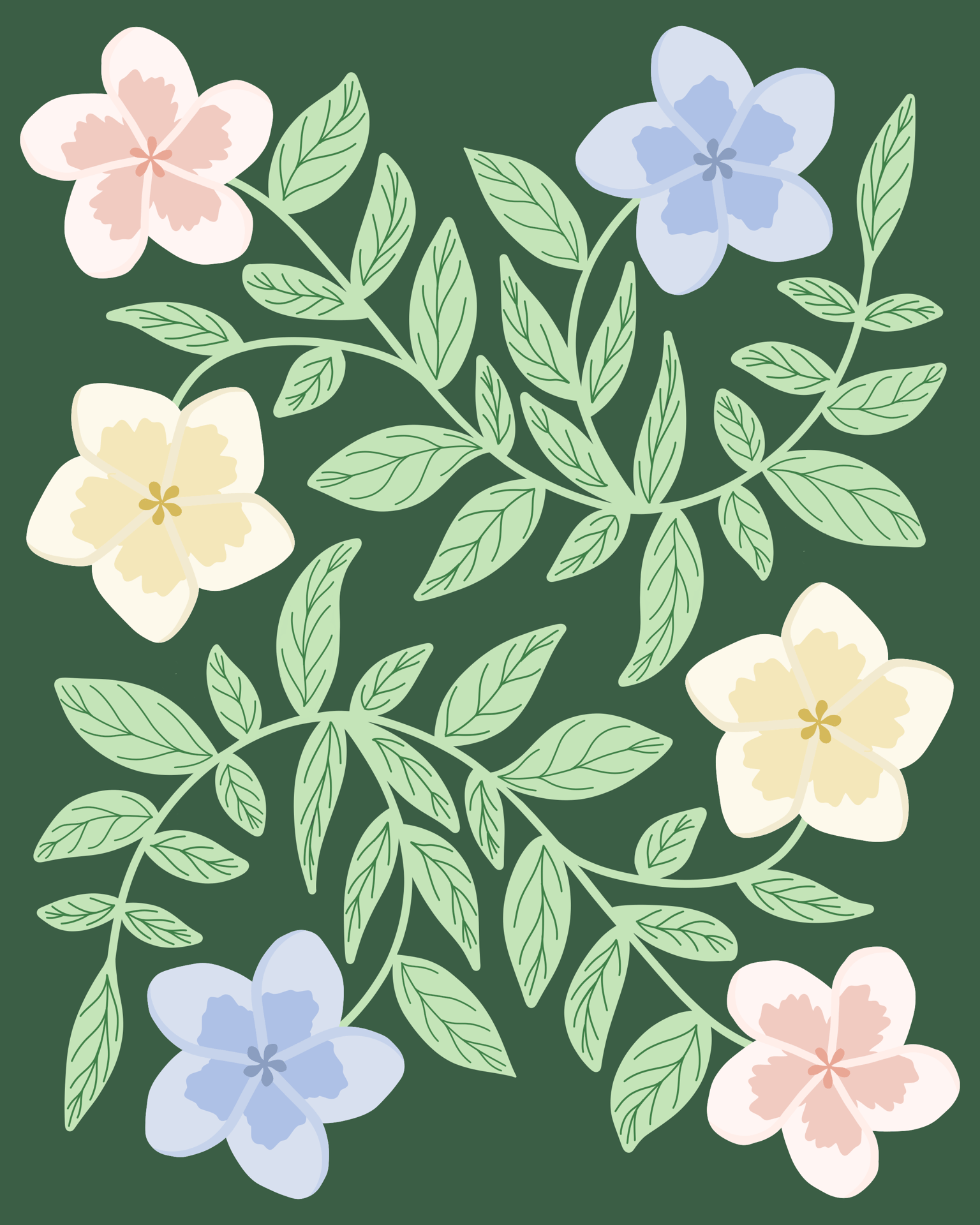 Symetrical Floral Illustrations - image 3 - student project