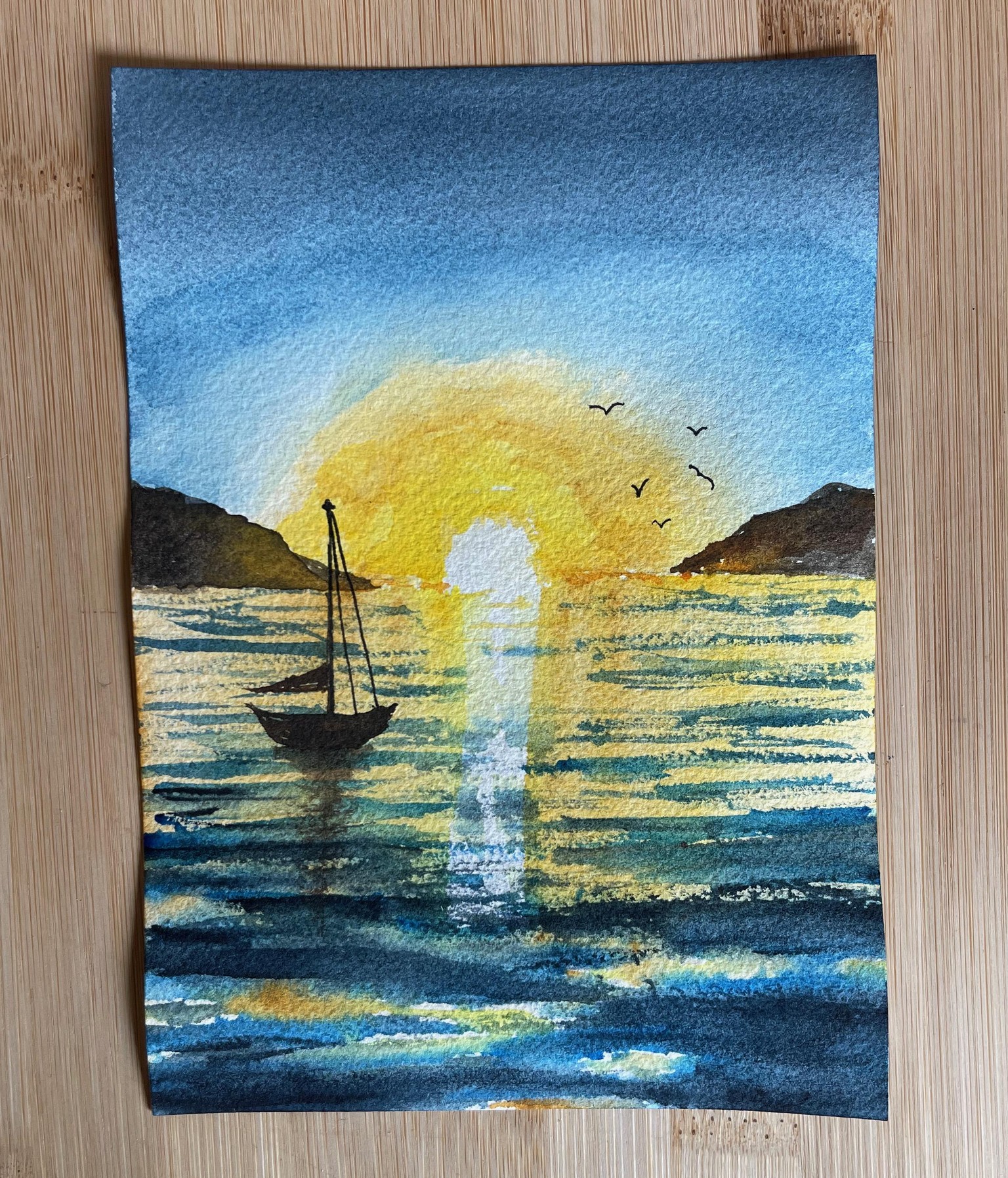 Watercolor Sunset - image 1 - student project