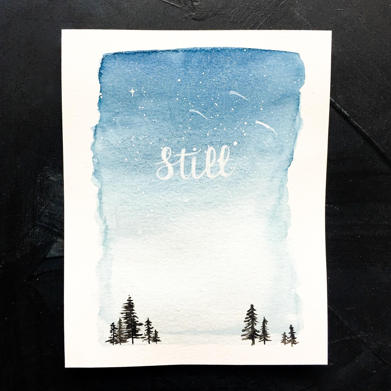 Watercolor Night Sky - image 1 - student project