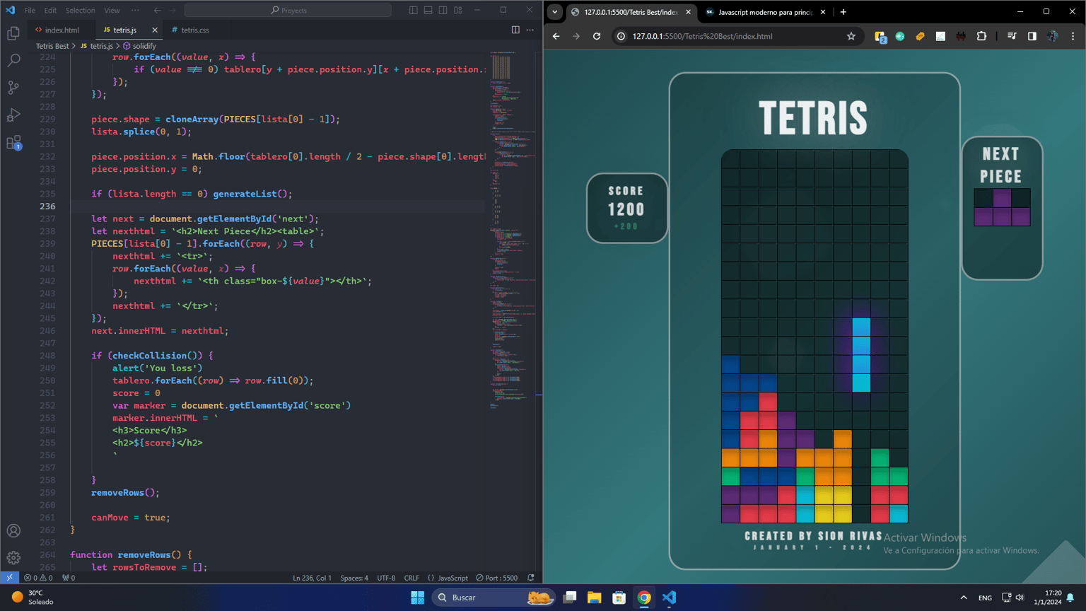 Tetris Clon - image 1 - student project