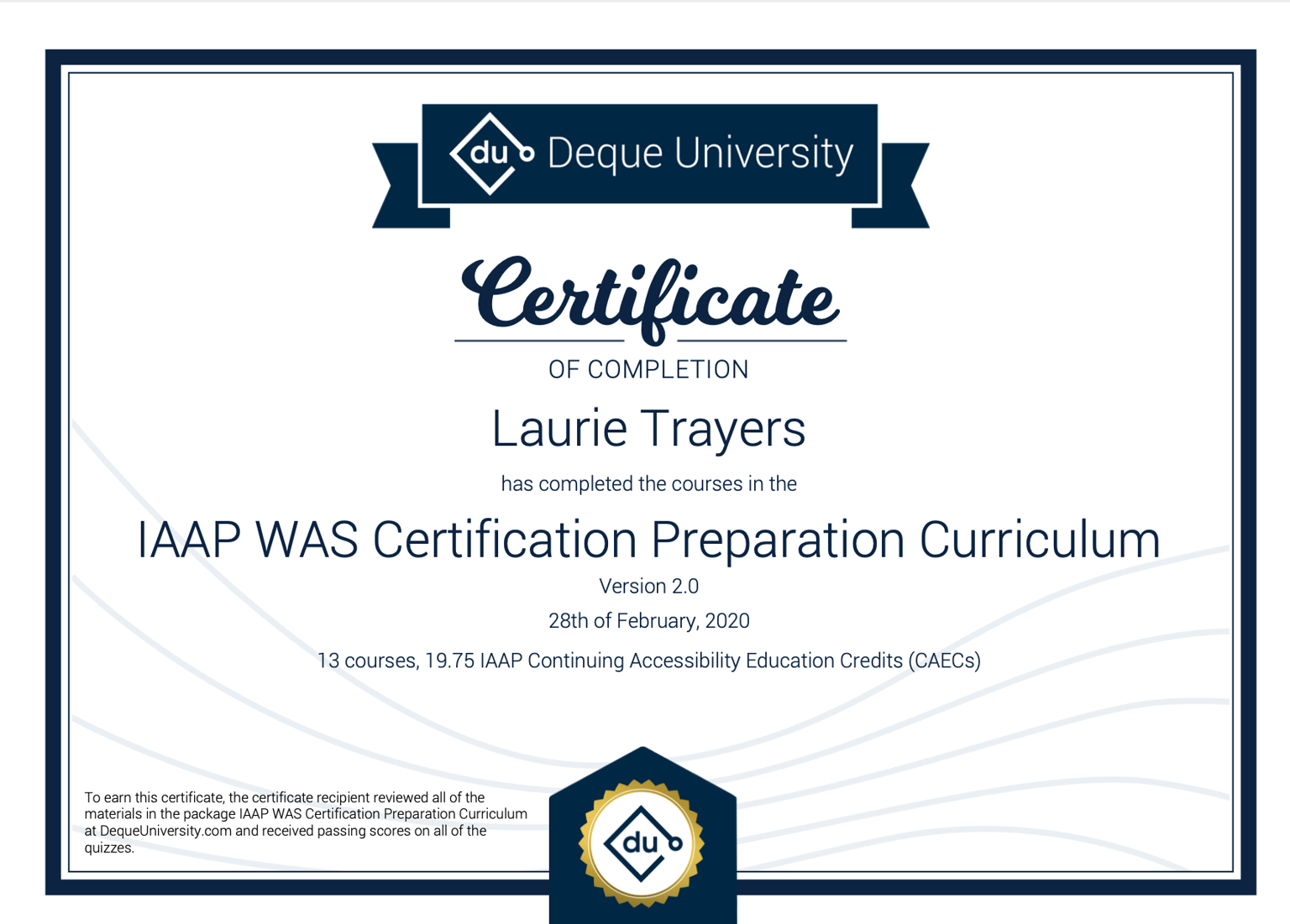 IAAP Certification Exam - image 2 - student project