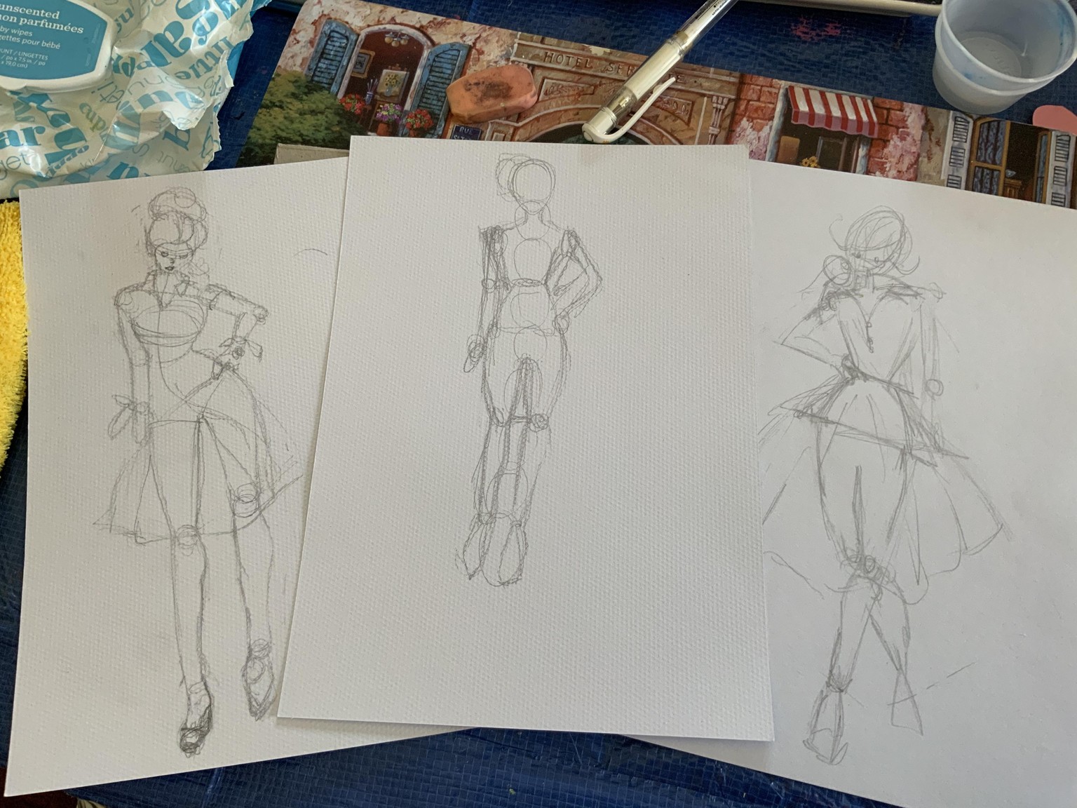 Nine heads drawings - image 1 - student project