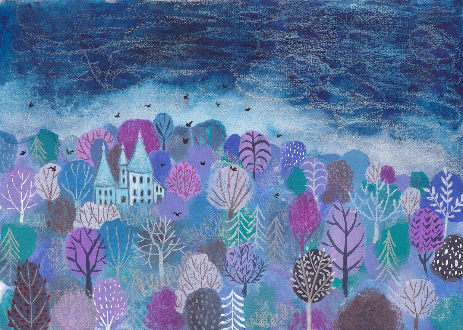 Gouache forests in winter - image 2 - student project