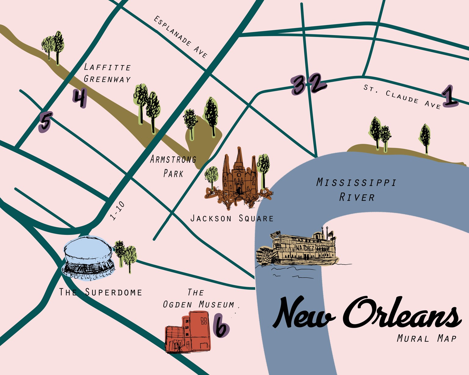 New Orleans Mural Map - image 1 - student project
