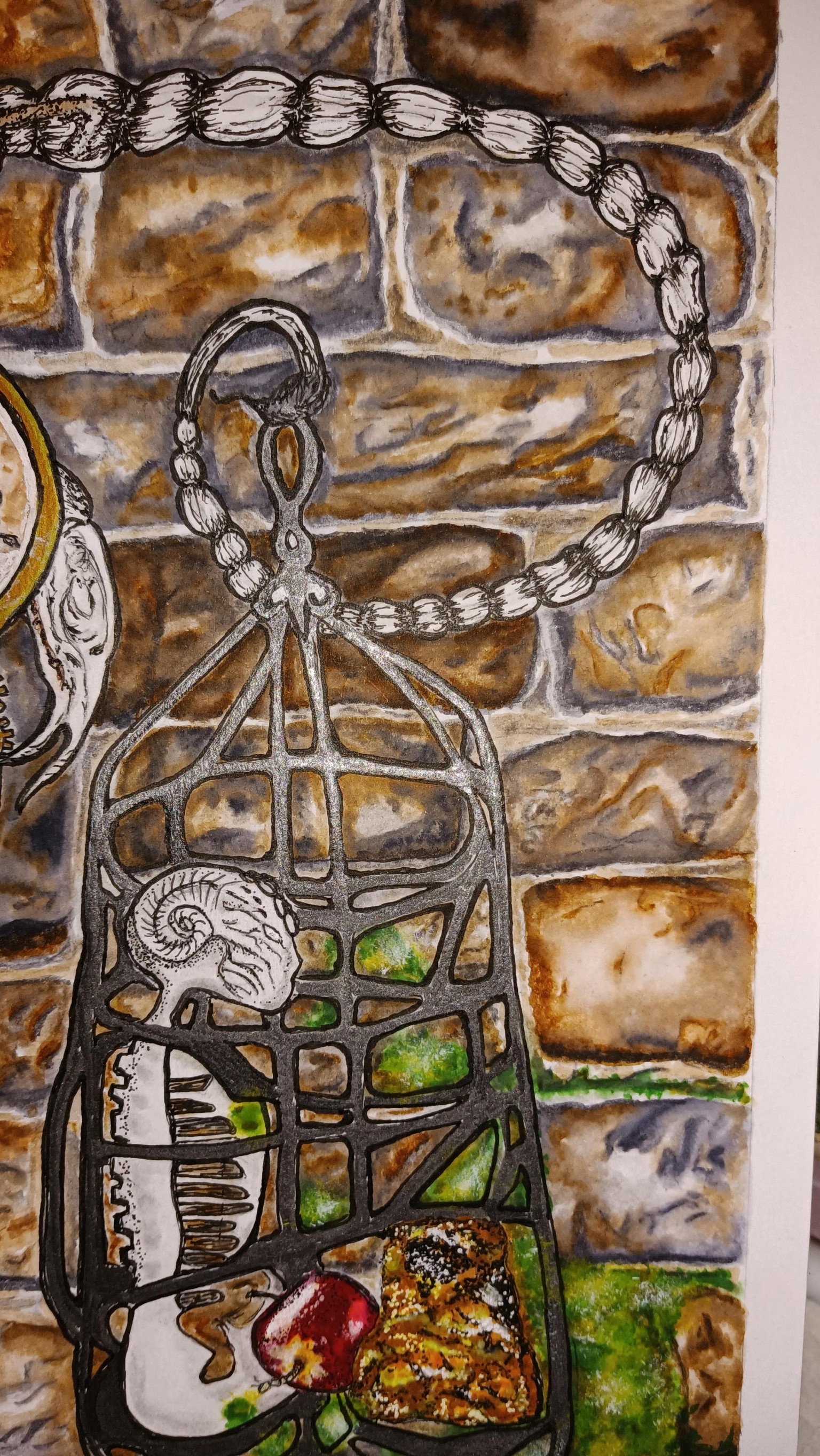 “Starving Alienated Life” Concept Illustration, ink, watercolor - image 2 - student project