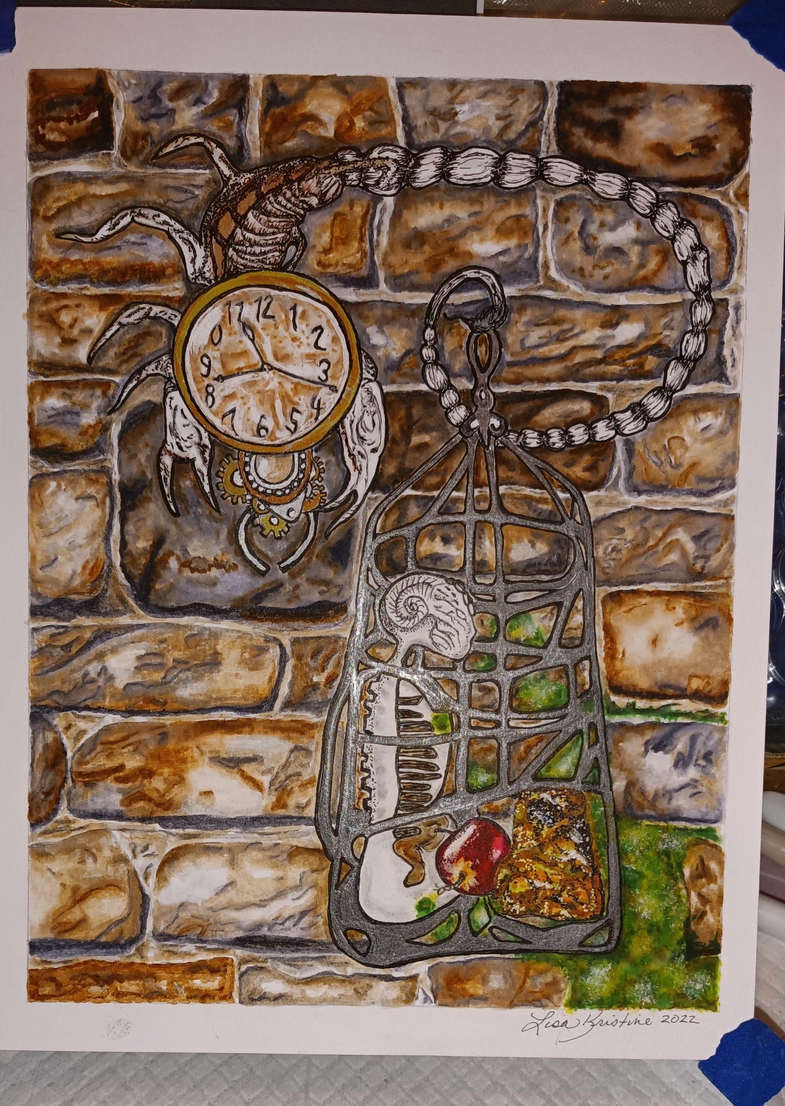 “Starving Alienated Life” Concept Illustration, ink, watercolor - image 1 - student project