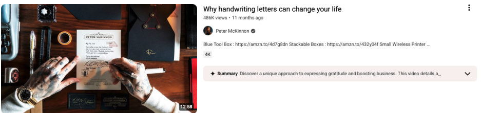 Thumbnails for a Calligraphy video - image 2 - student project