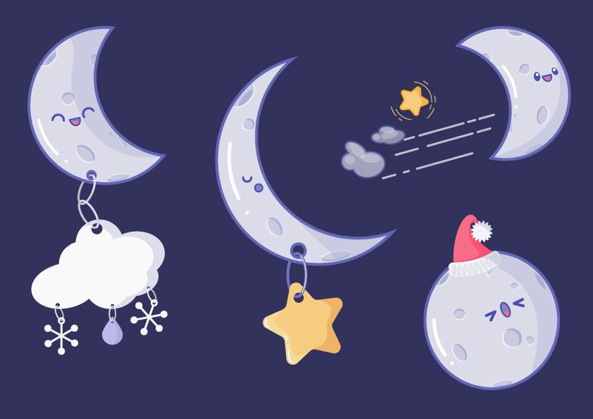 Cute Kawaii Moon - image 1 - student project
