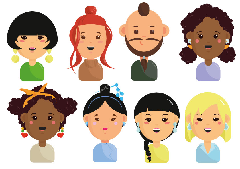 Various vector avatars - image 1 - student project