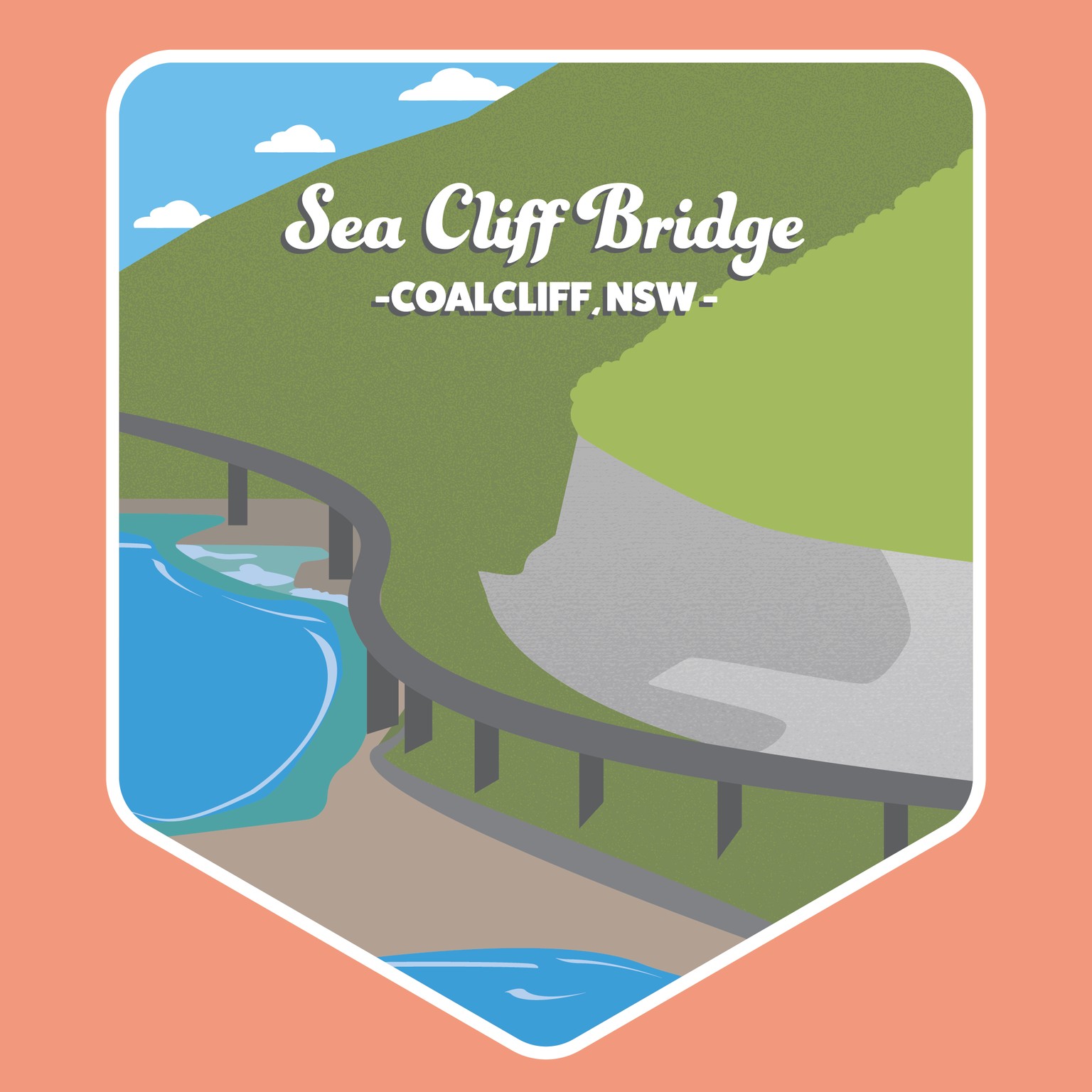 Sea Cliff Bridge Badge Design - image 1 - student project