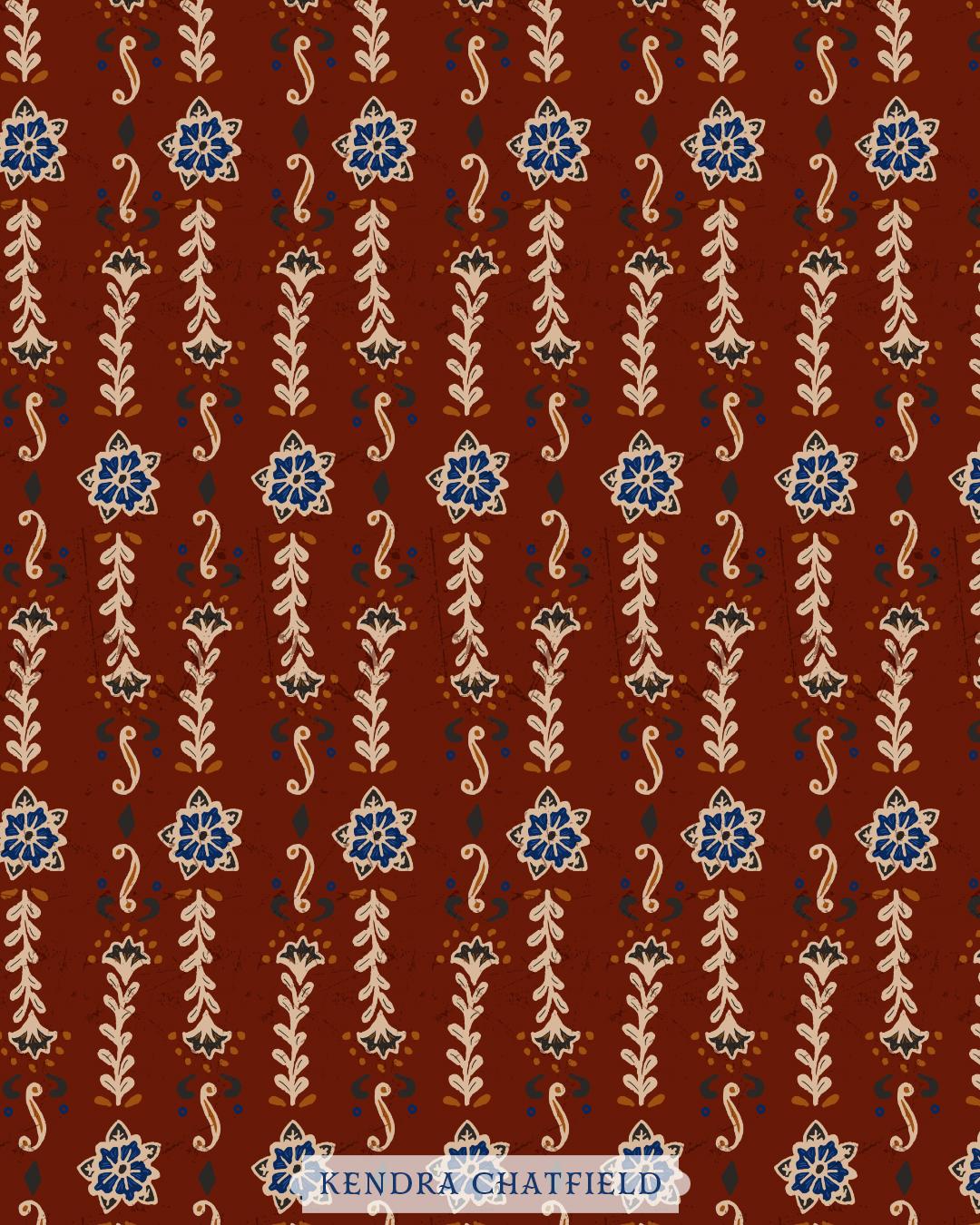 Folk inspired pattern - image 1 - student project