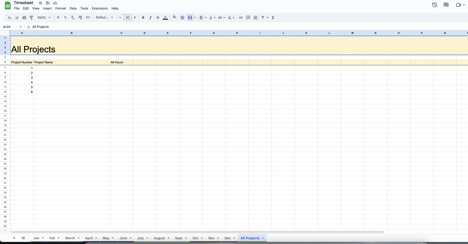 Time Sheet for the Year - image 7 - student project