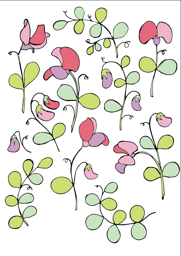 Sweet peas floral pattern - image 5 - student project