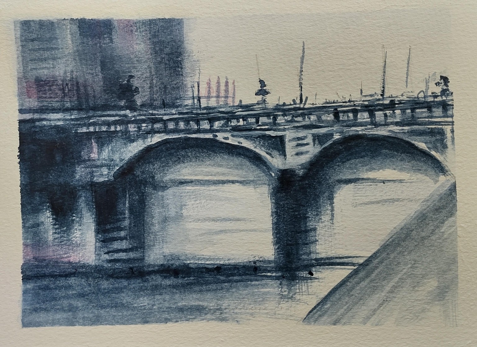 Bridge over water - A fast and furious watercolour class with Nadine Dudek - image 2 - student project