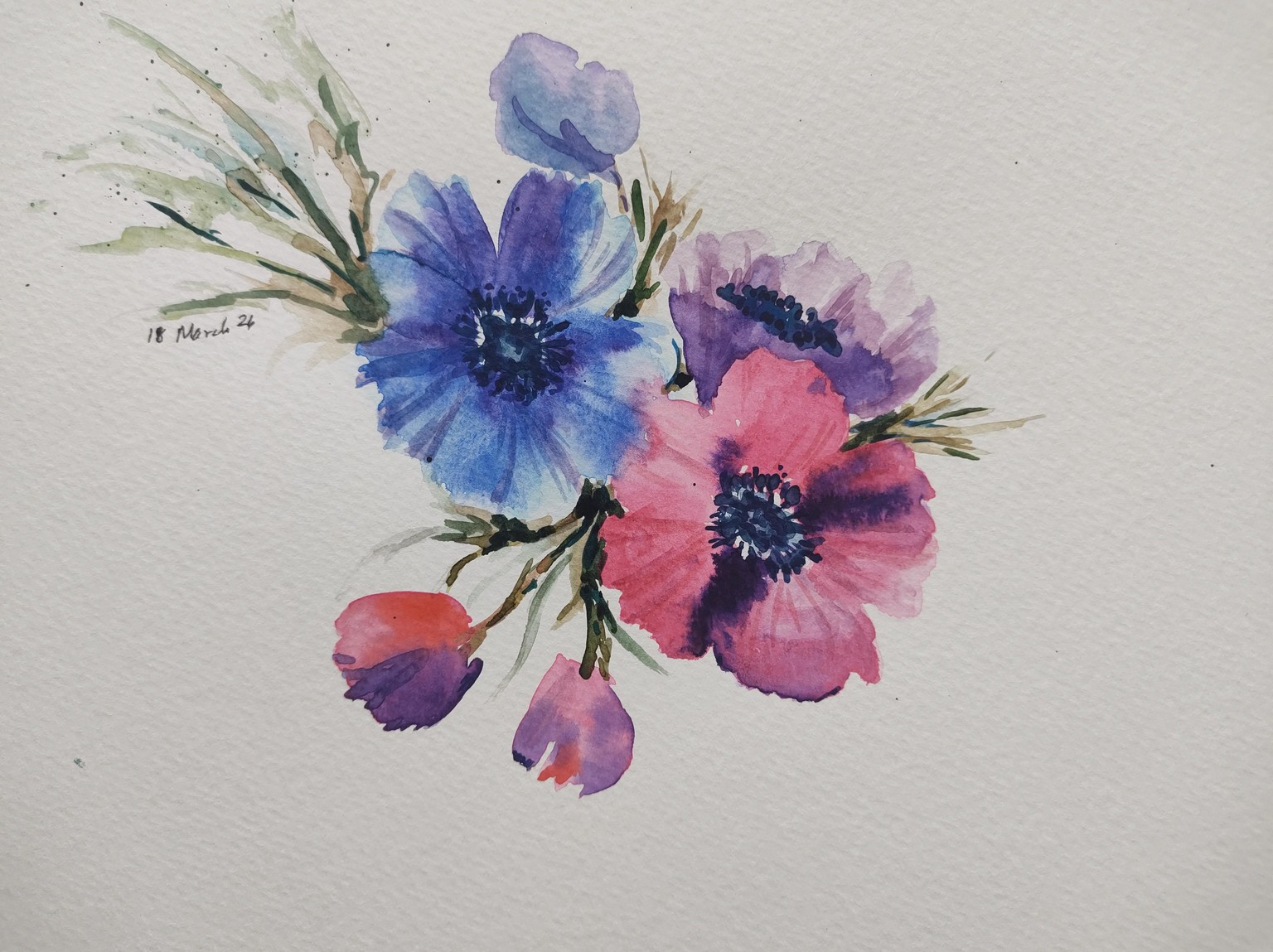 Painting watercolor flowers in a loose style with Lisa Lam - image 1 - student project