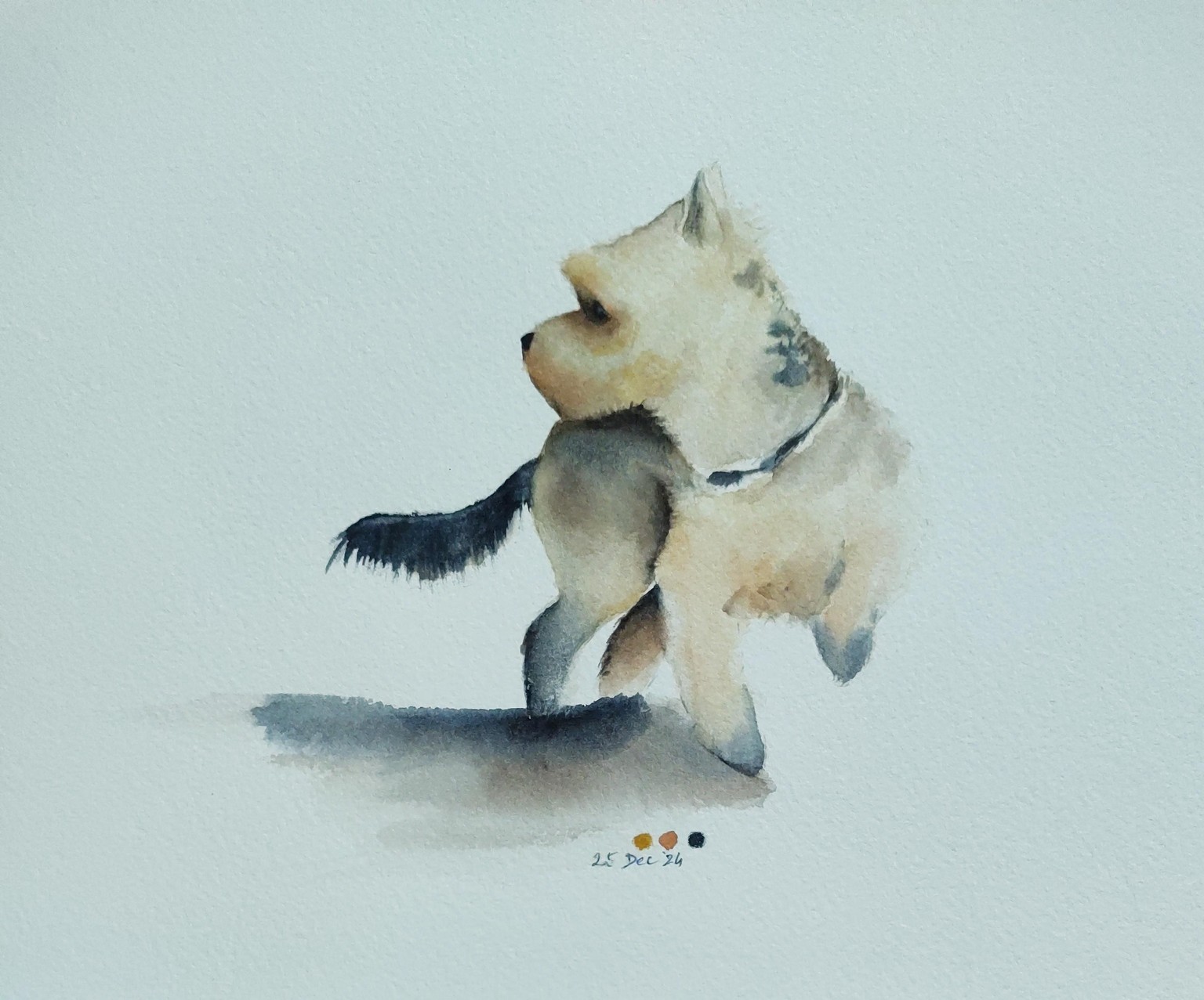 Yorkshire Terrier - a watercolour class with Nadine Dudek - image 1 - student project