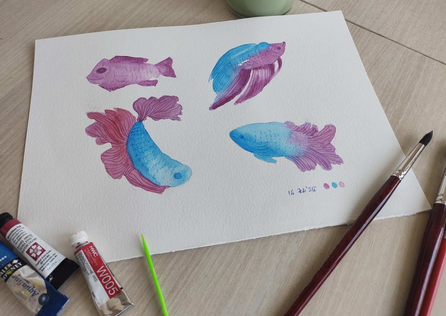 Vibrant Fish with scratching - a class with Bianca Luztre - image 1 - student project