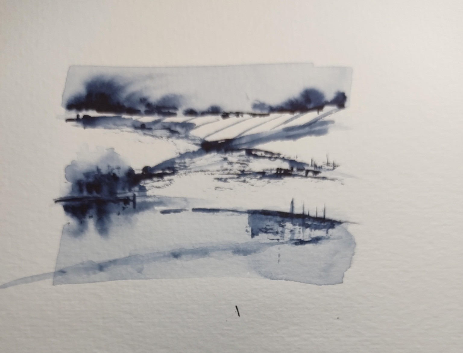 Simple, fast and loose watercolour landscape - a class by Nadine Dudek - image 2 - student project