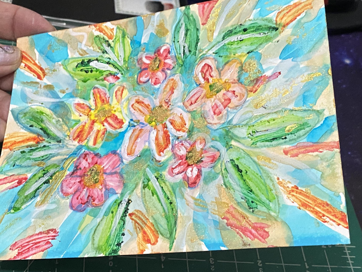 Mixed media flowers - image 2 - student project