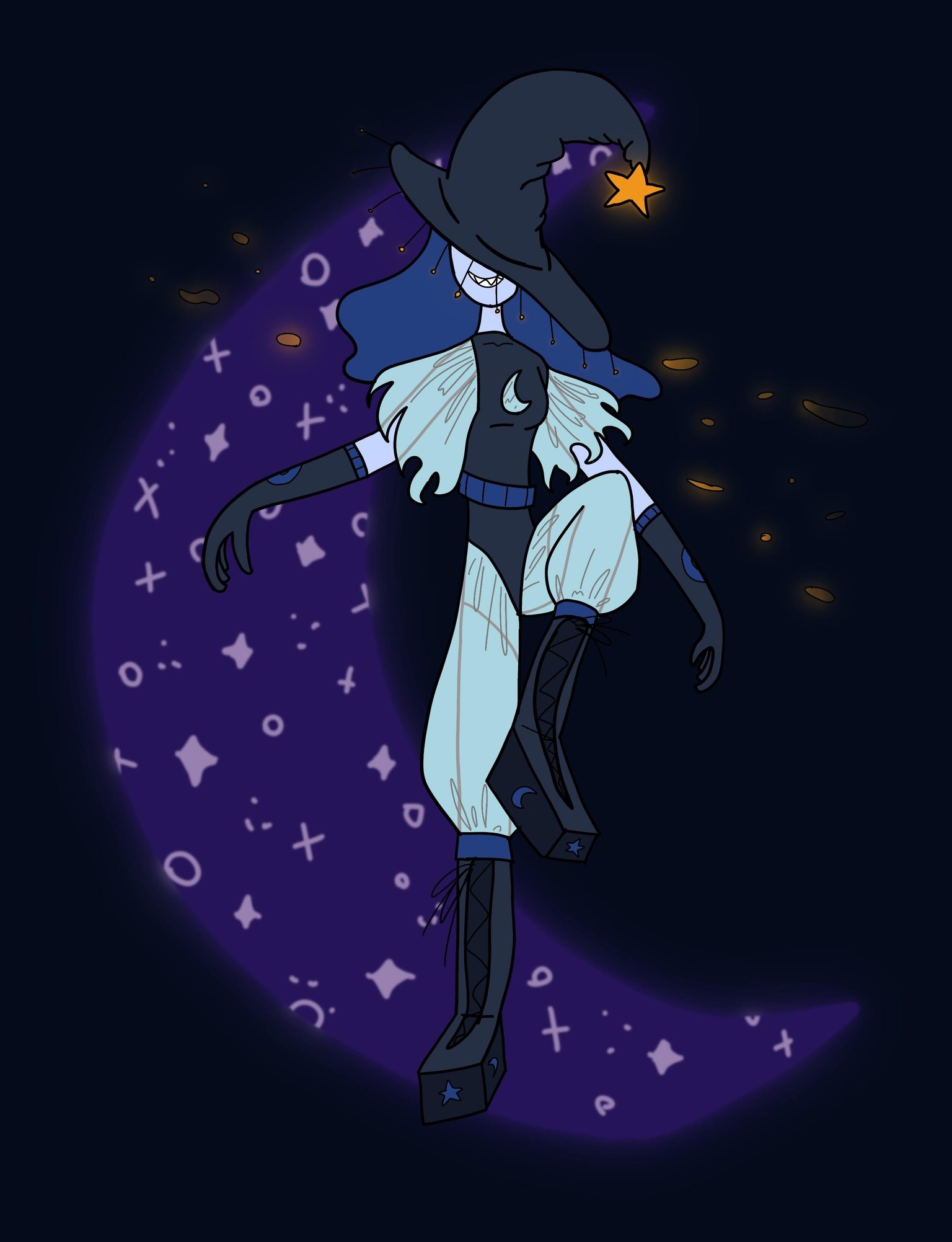 My witchy moon character! - image 1 - student project