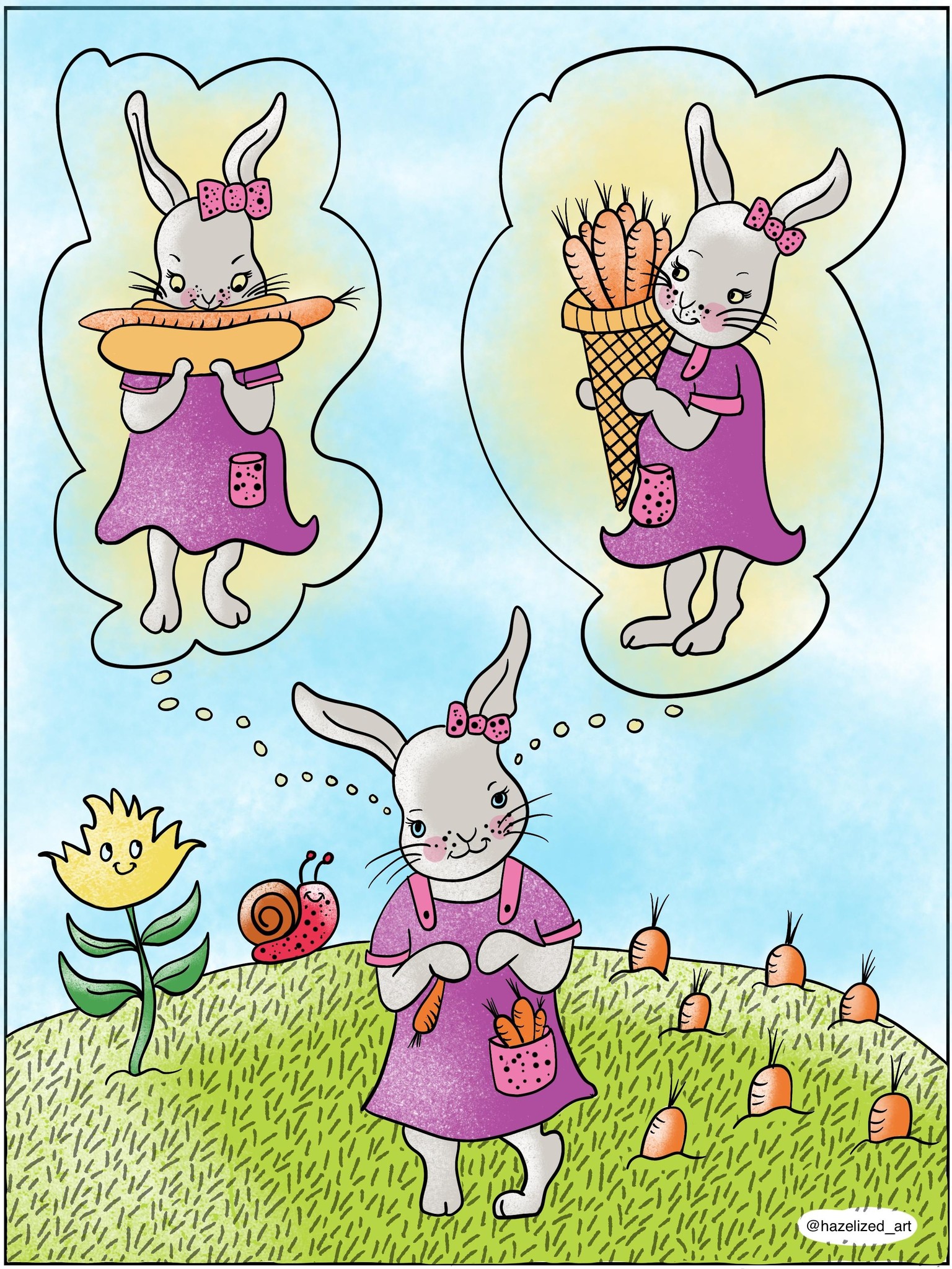 The Shy Bunny Starts School: Color a Story - image 2 - student project