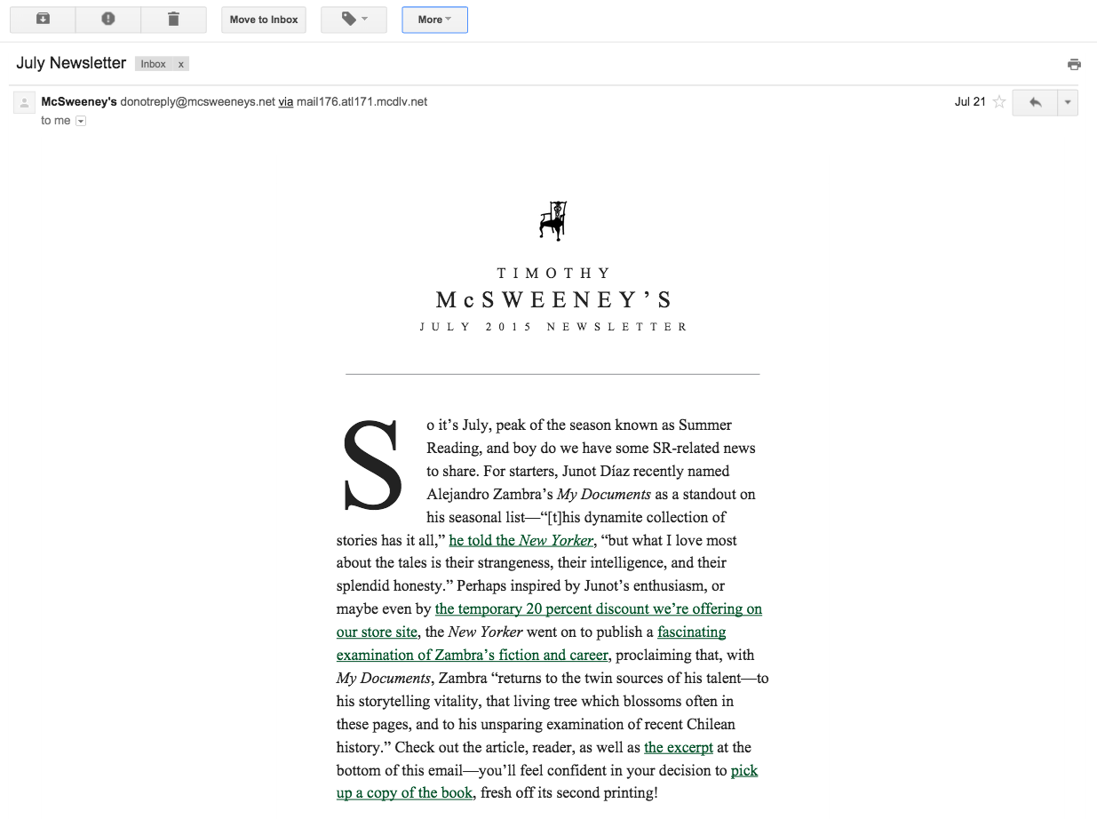 A Brand Newsletter That Feels Like a Bookstore - image 1 - student project
