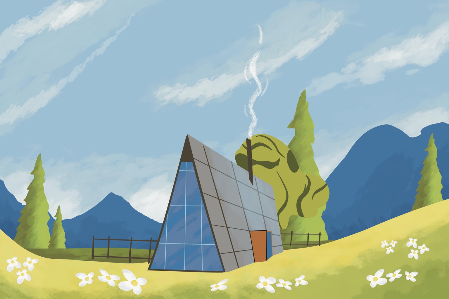 Scenic Mountain w/ Cabin in Procreate - image 1 - student project