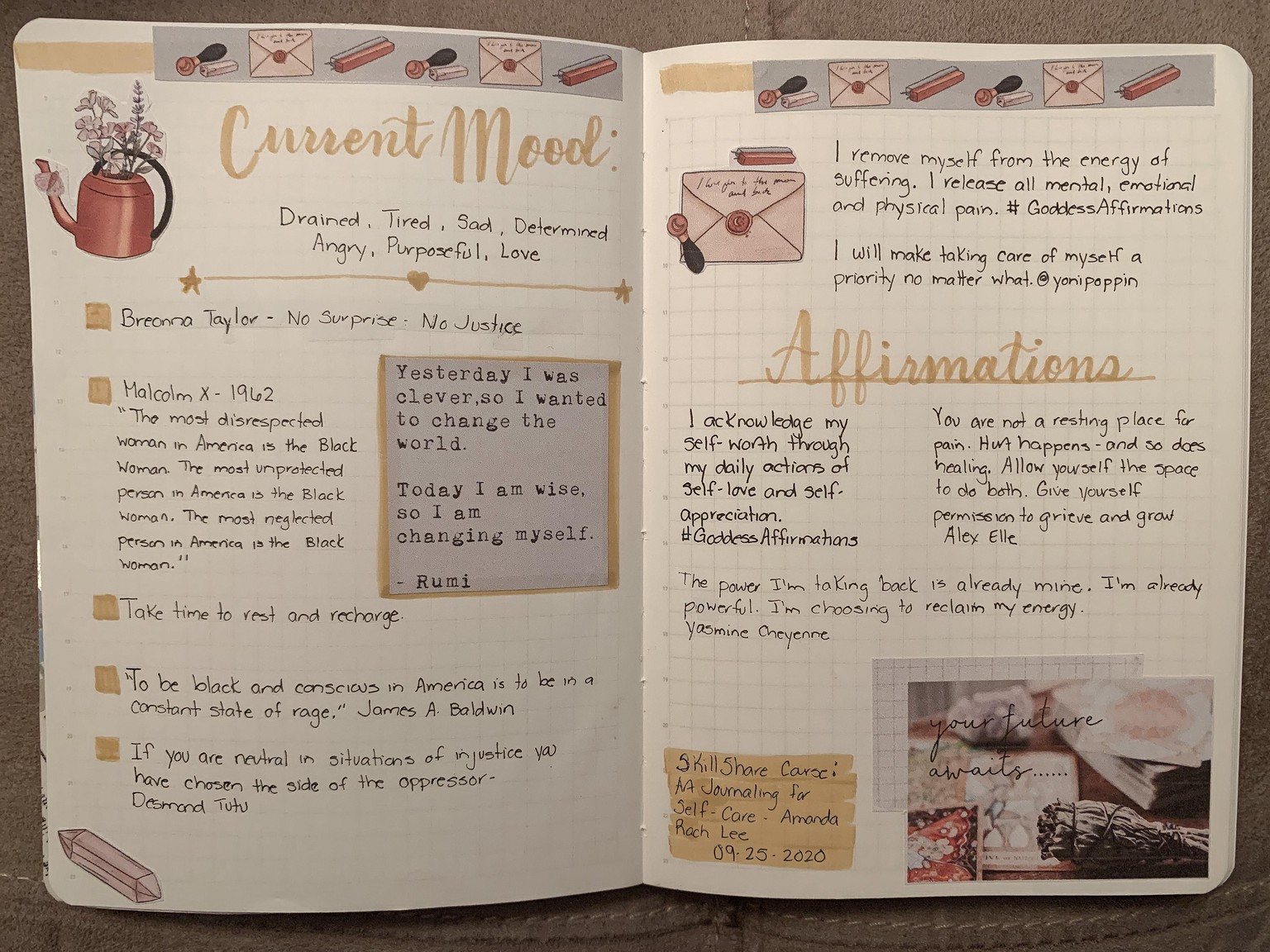 Current Mood Journaling Spread - image 1 - student project