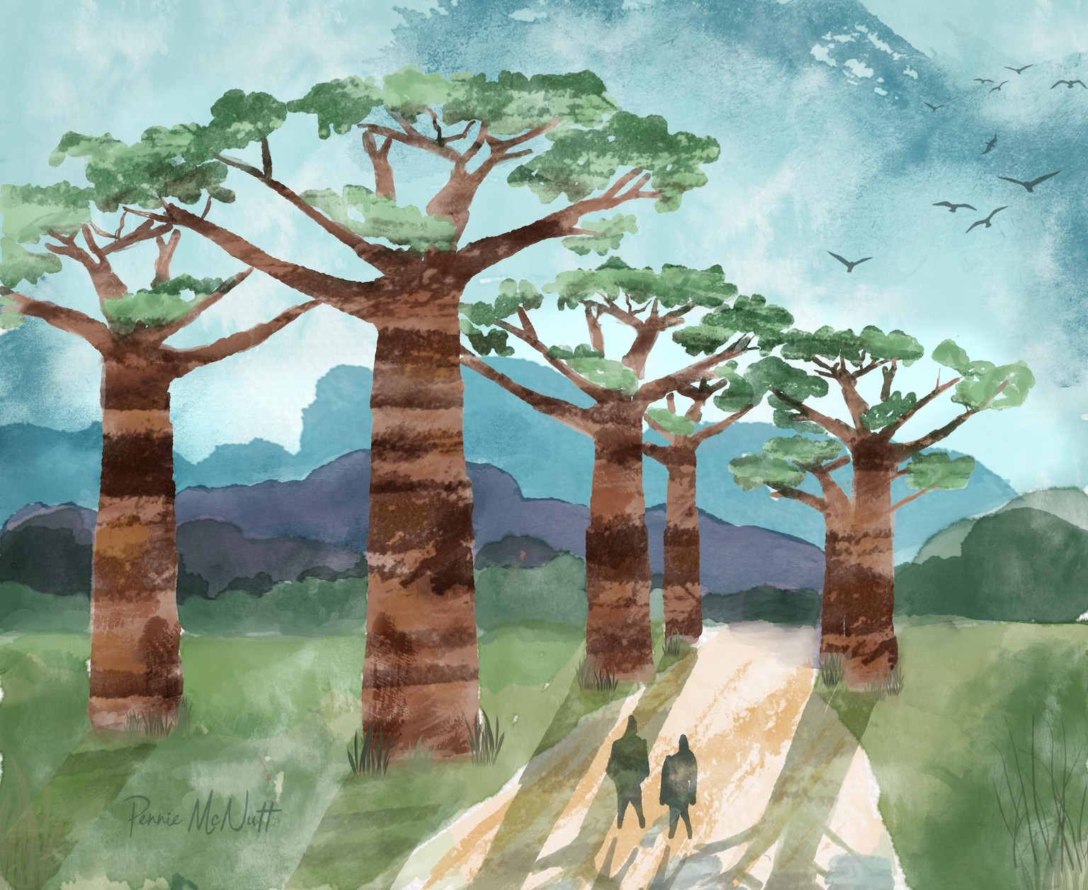 Watercolour forest - image 1 - student project