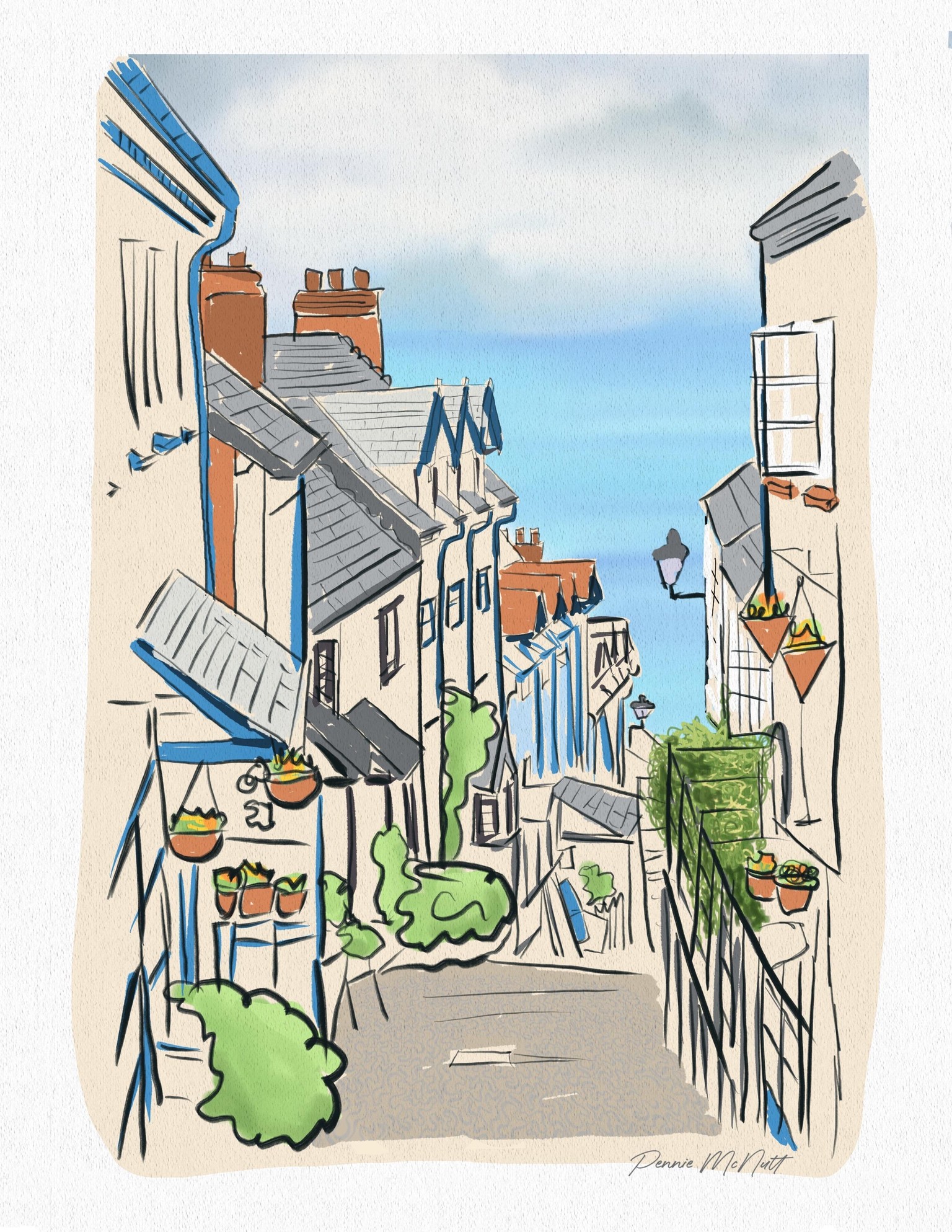 3 Sketchy watercolour paintings - image 2 - student project