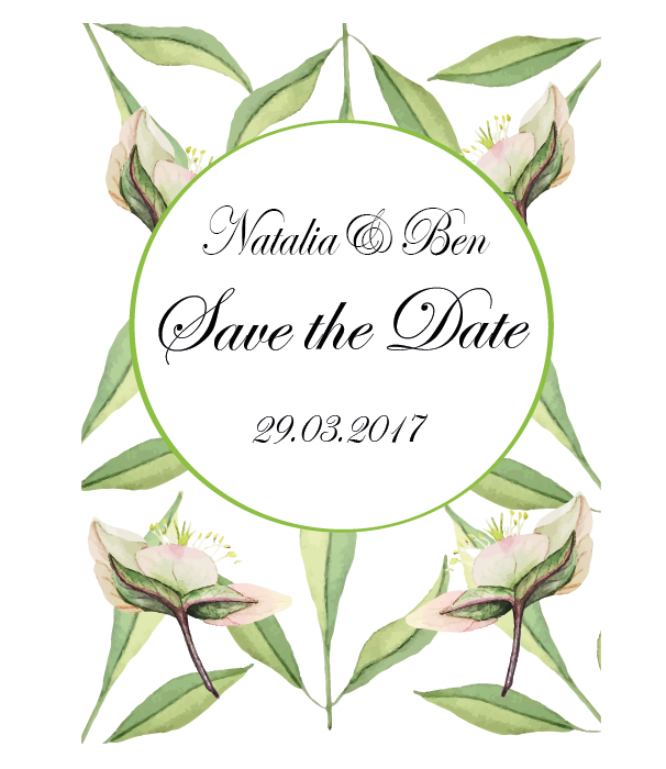 Save the Date_wedding card - image 1 - student project