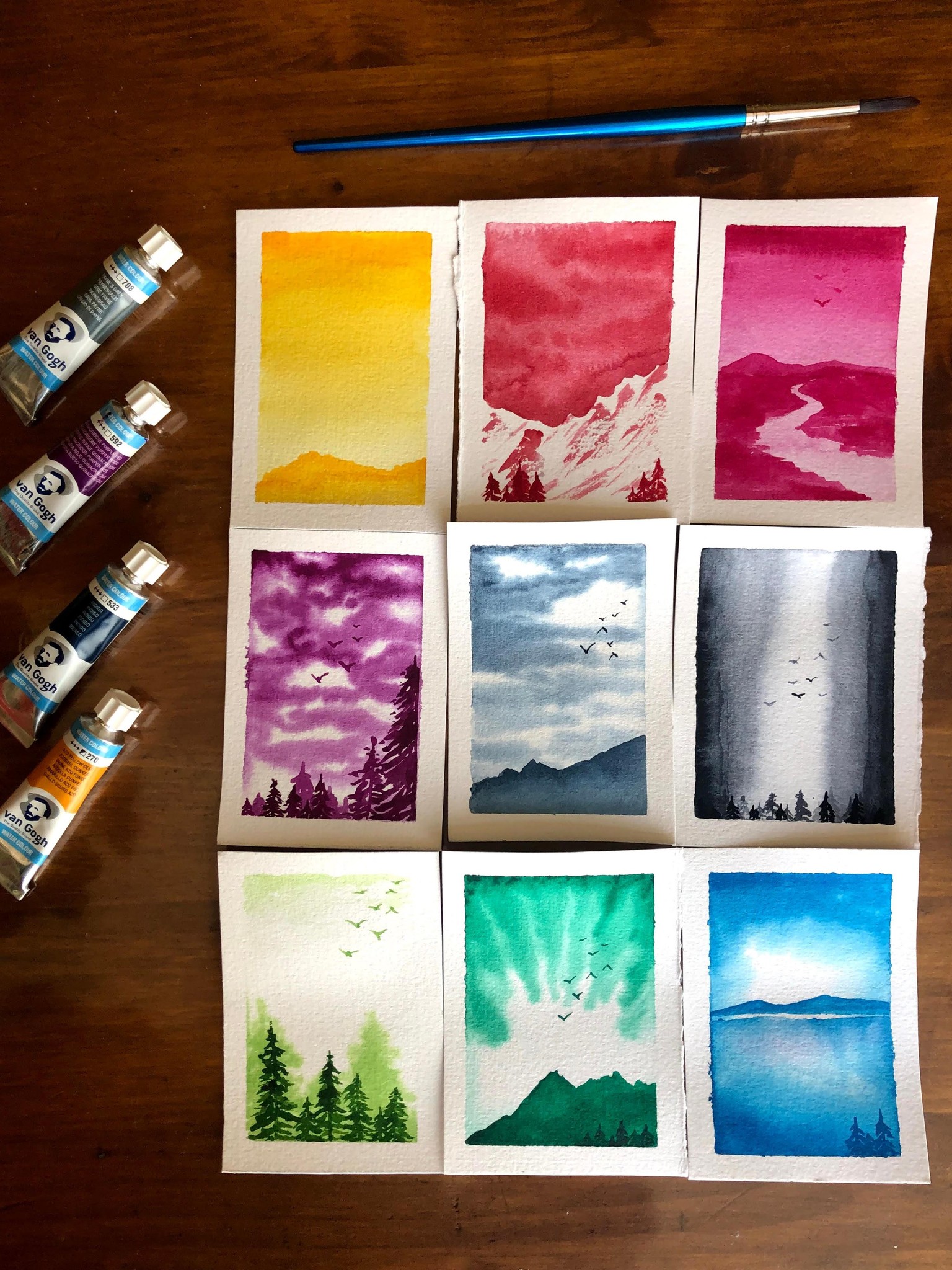 Watercolour Monochrome Landscapes - image 1 - student project