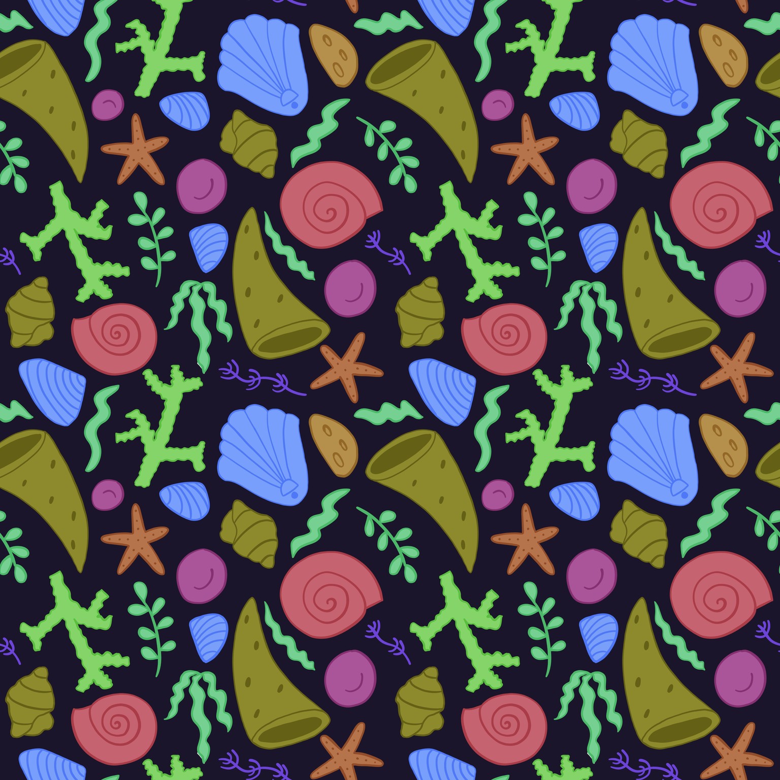 Sea life pattern - image 1 - student project