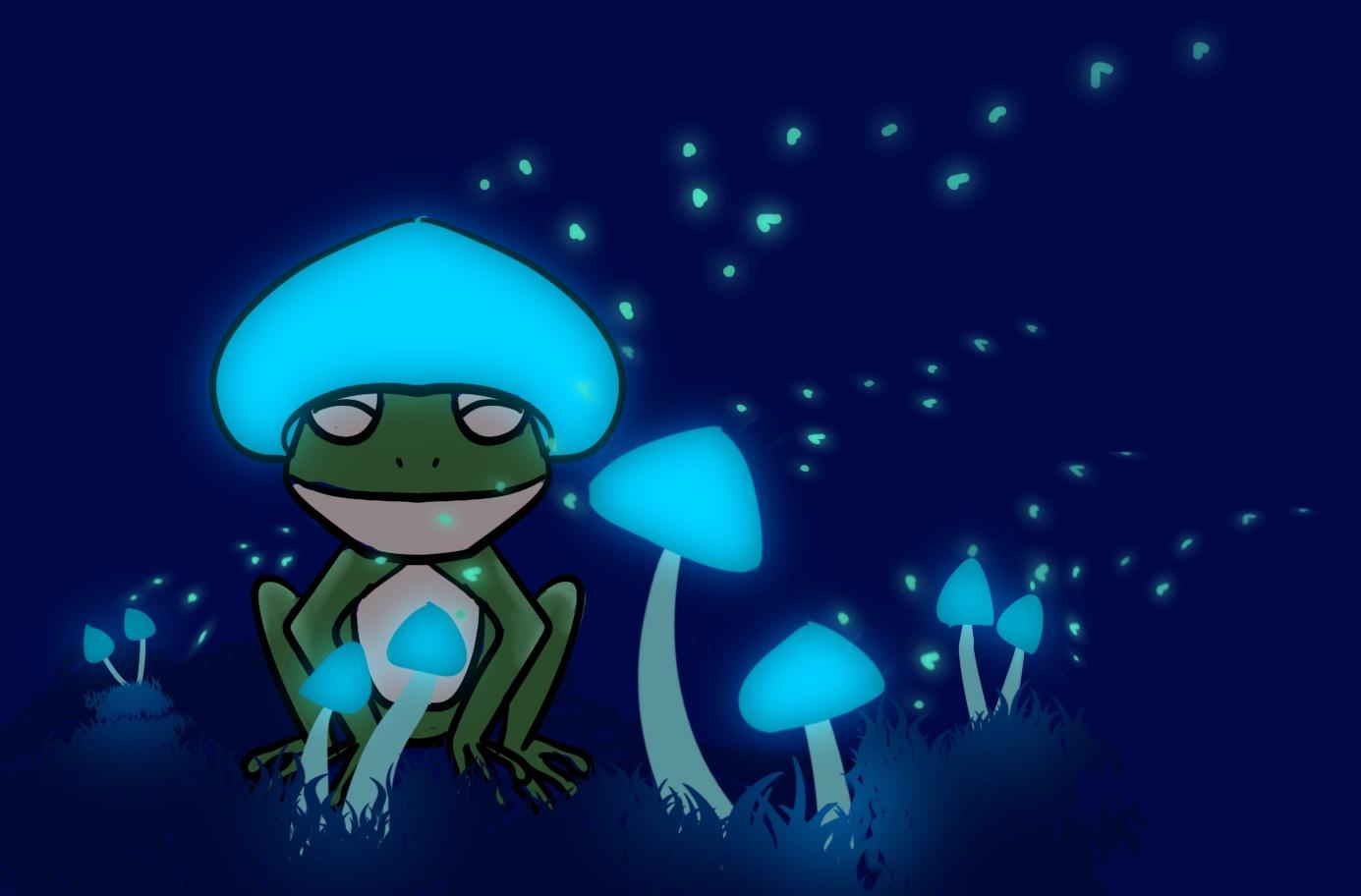 Frog with Mushroom Hat - image 1 - student project