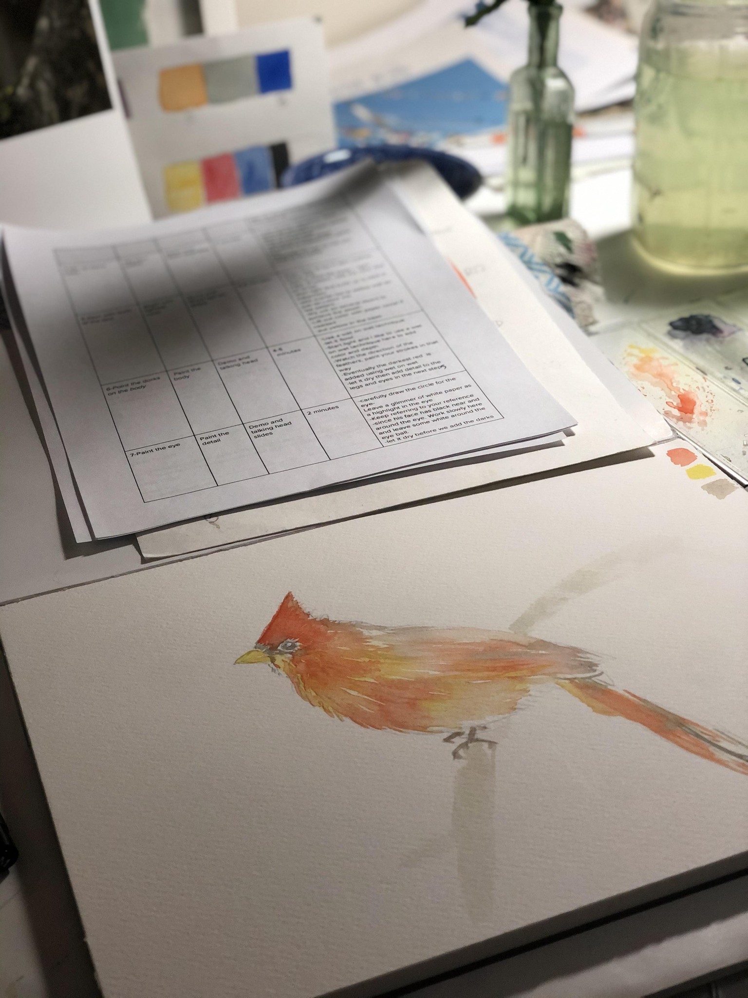 My red cardinal artwork - image 1 - student project