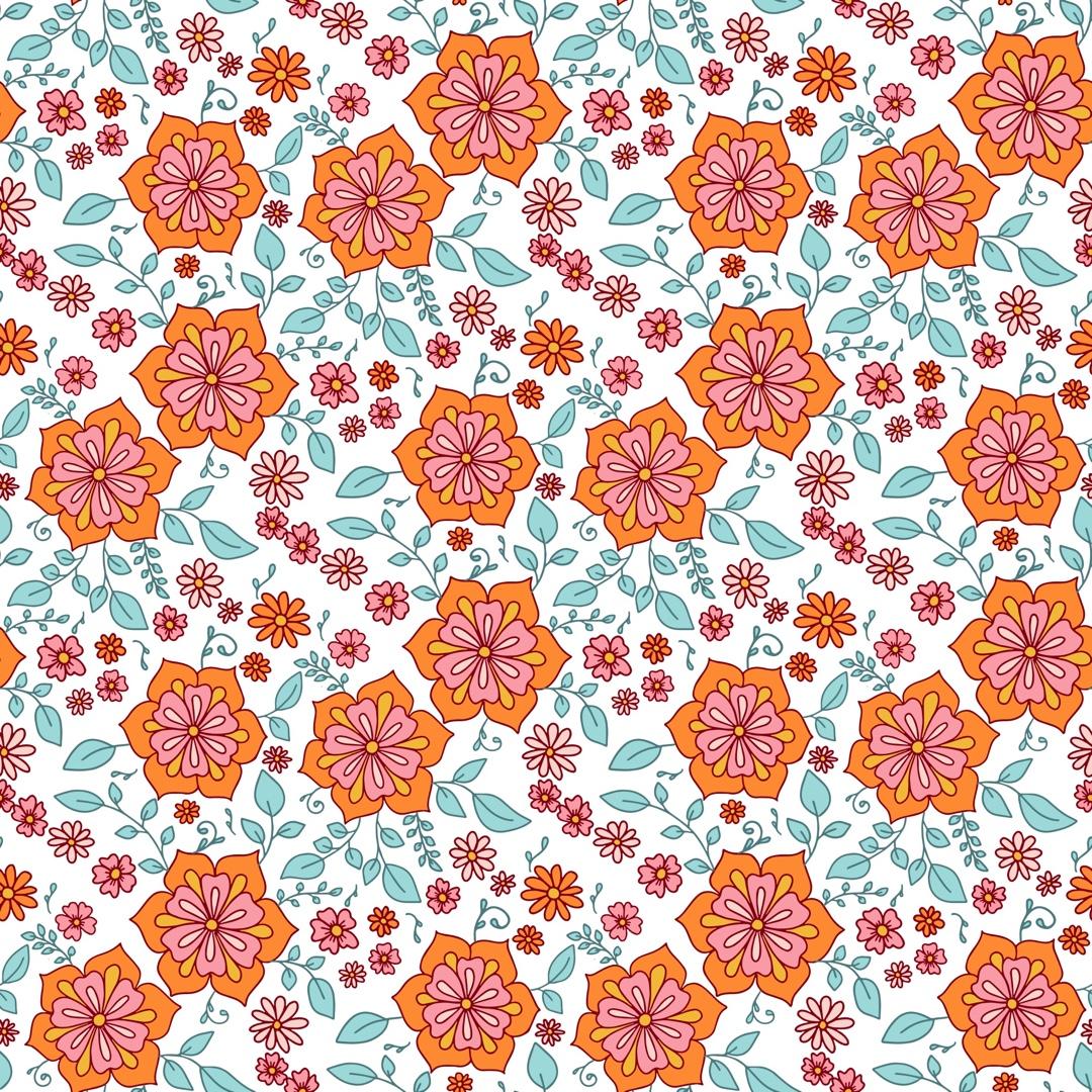 Retro flower diamond pattern - image 1 - student project