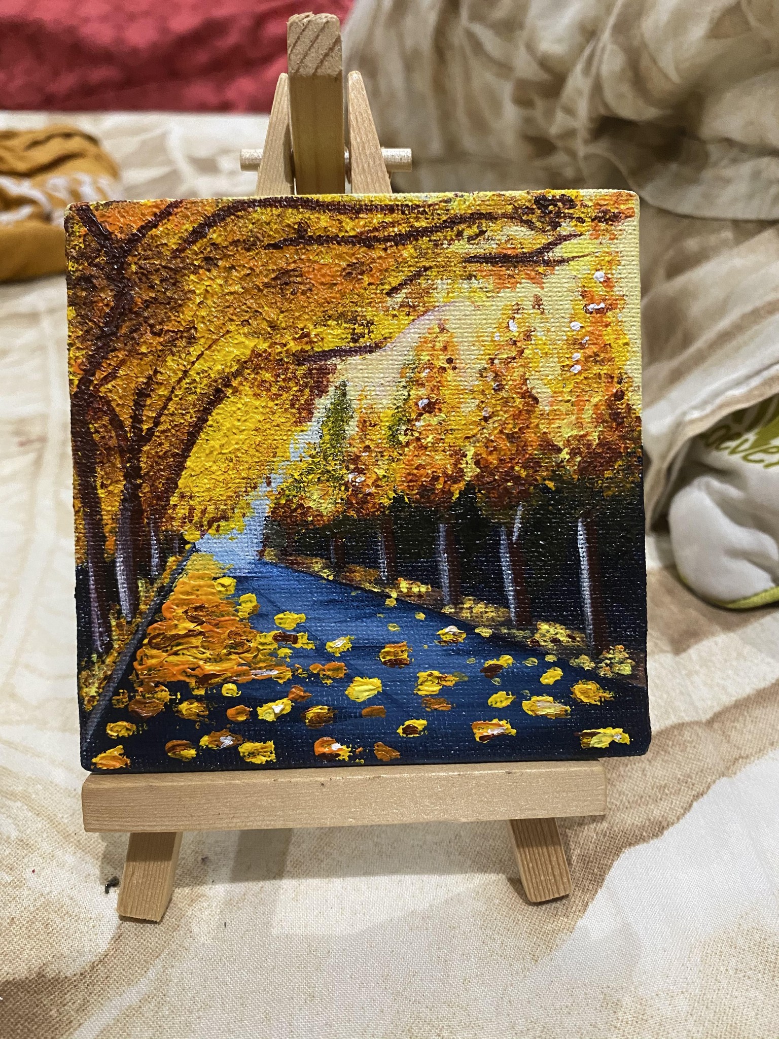 Autumn Leaves Painting on a mini canvas! - image 1 - student project