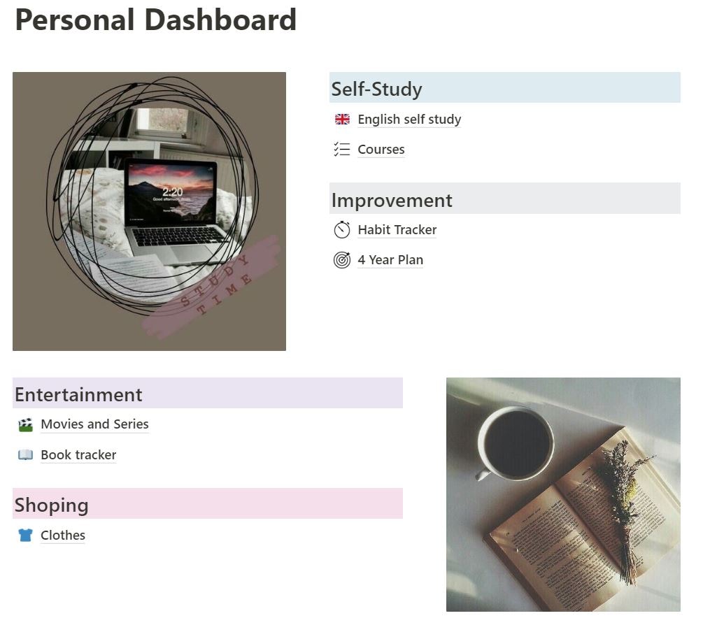 My personal dashboard and workspace! - image 2 - student project