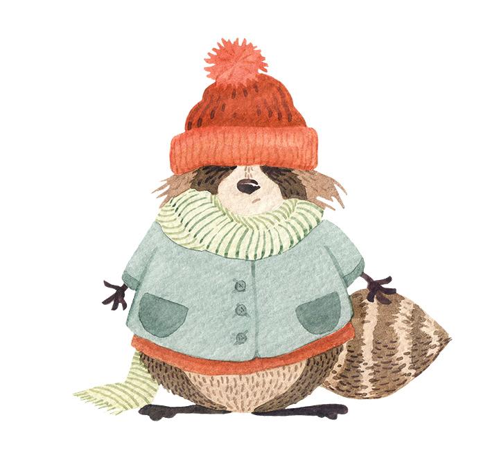 Raccoon in watery gouache - image 1 - student project