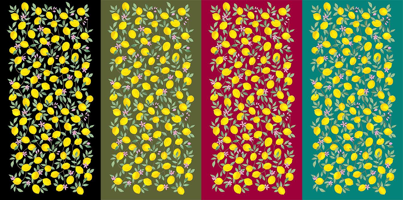 Gouache Lemons still life turned into digital pattern - image 4 - student project