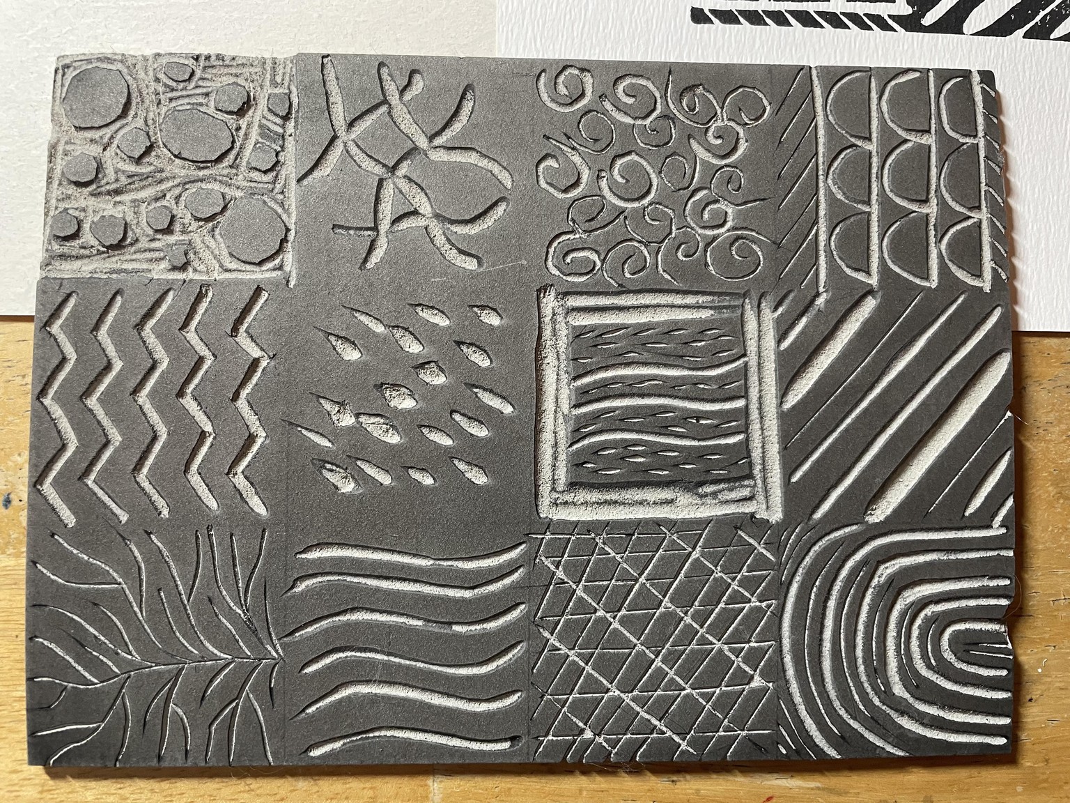 First try at linocutting - image 2 - student project