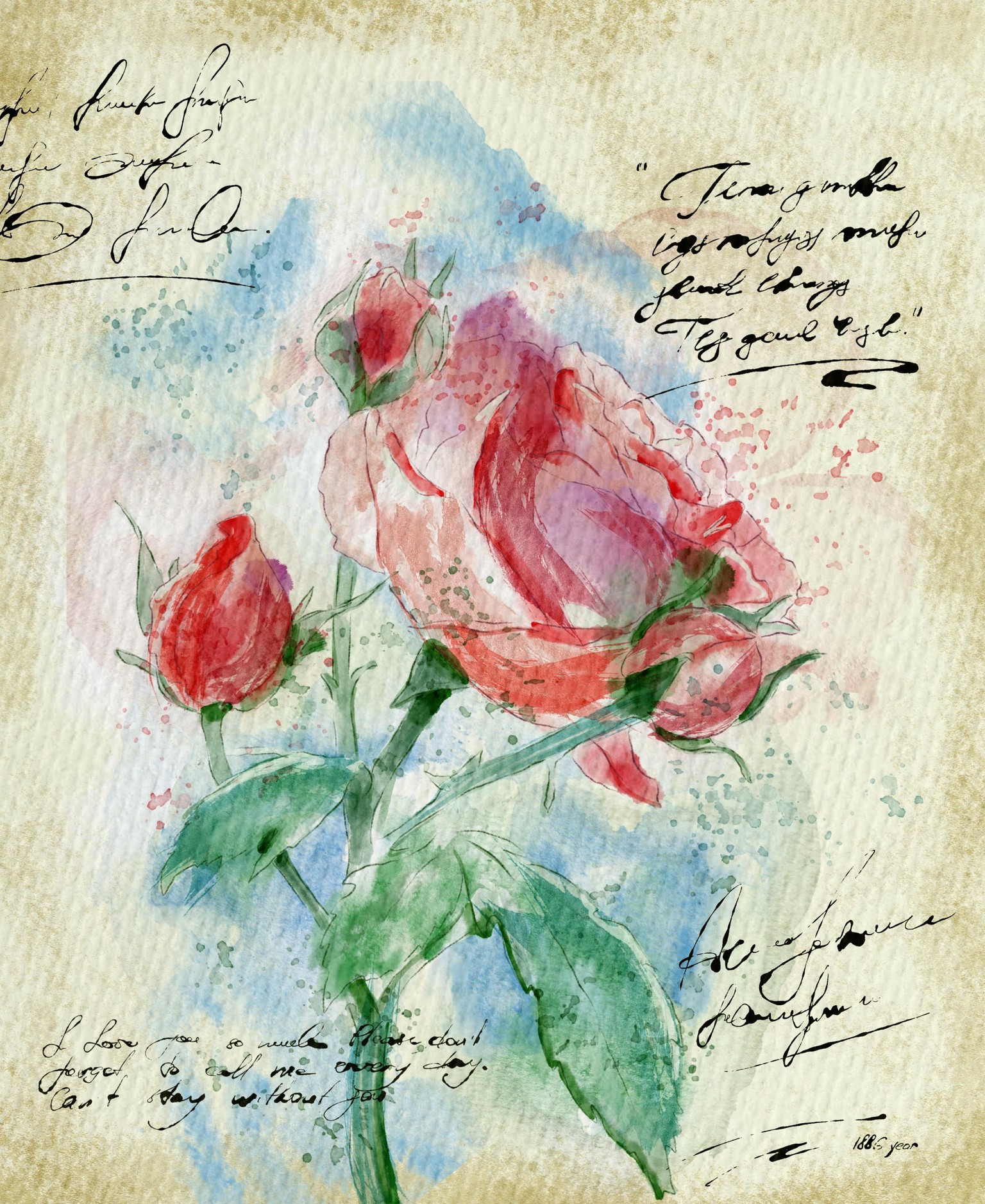 Loose Watercolor Florals - image 1 - student project