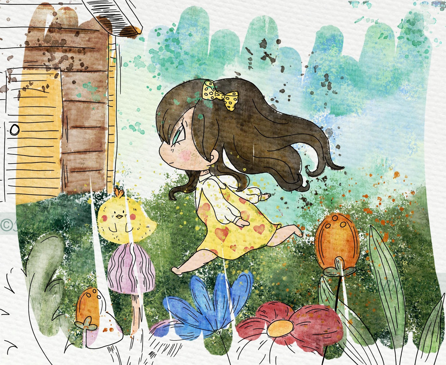 Watercolor Picture Book Character Scene - image 3 - student project