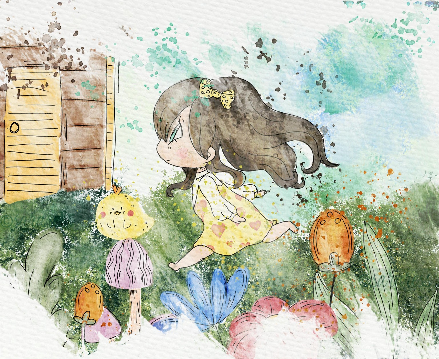 Watercolor Picture Book Character Scene - image 2 - student project