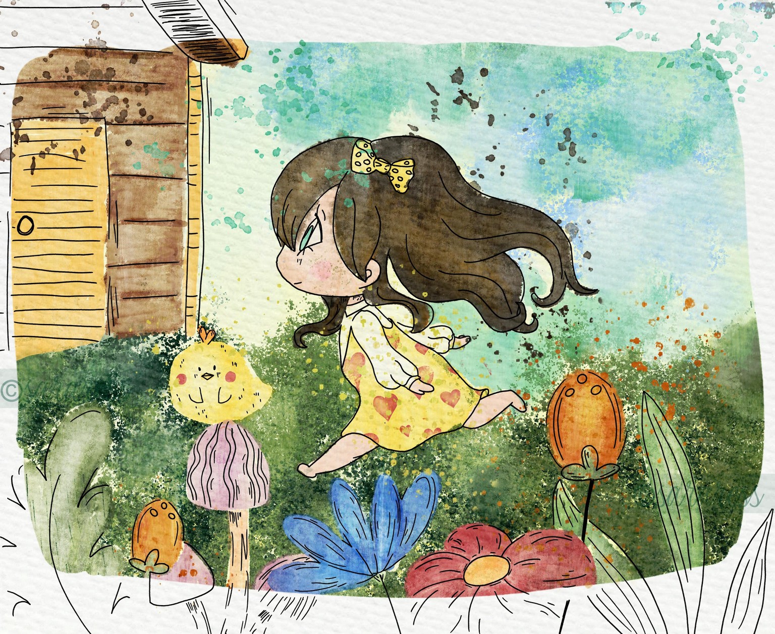 Watercolor Picture Book Character Scene - image 1 - student project