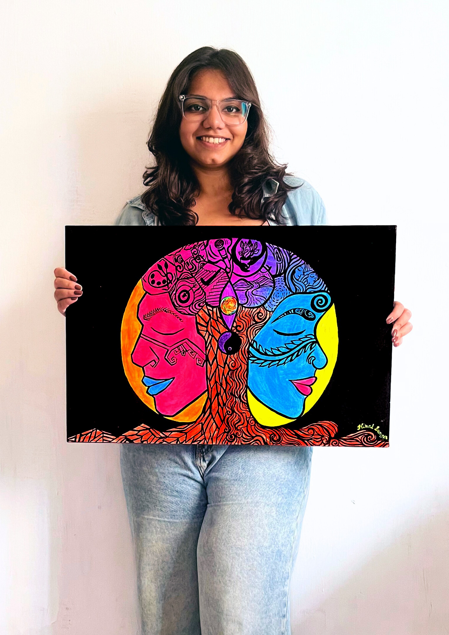 Merge Machine #atrangified - Sketching and Painting a Psychedelic Neon glow art - image 2 - student project