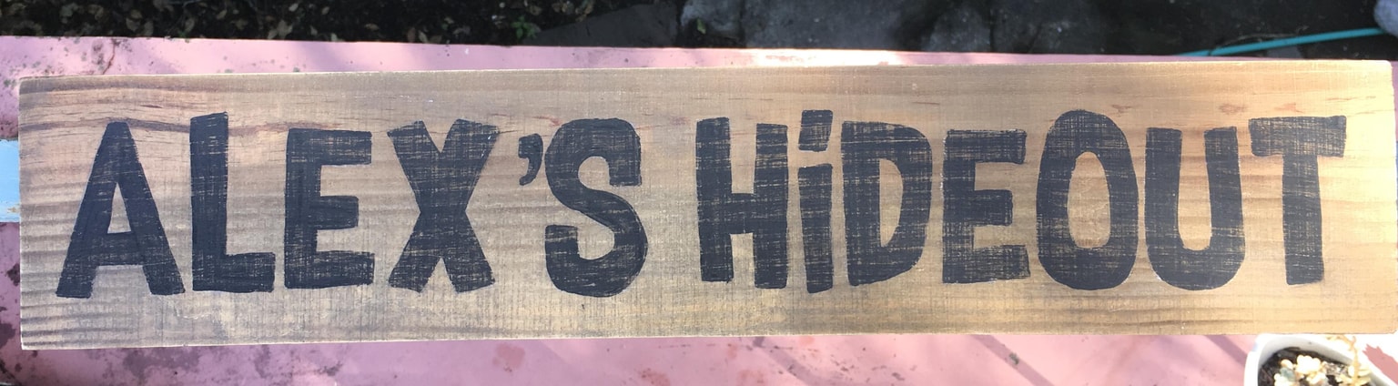 Alex’s Hideout room sign - image 2 - student project